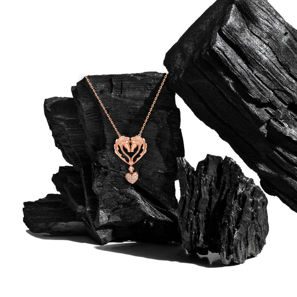 Necklace Two Horse And Small Heart
