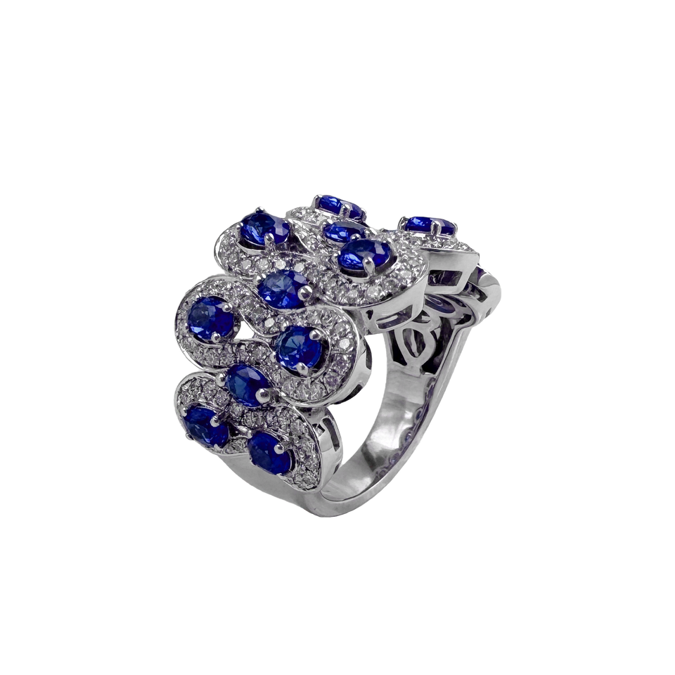 Ring Diamond Blue Sapphire WG