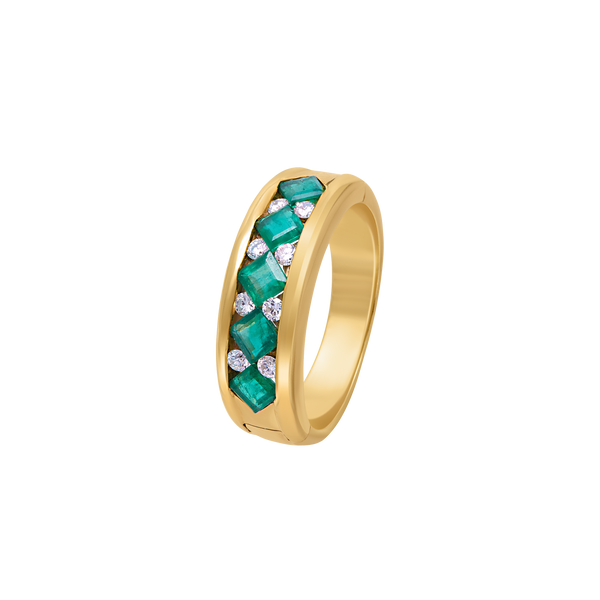 Ring Square Emerald With Diamonds