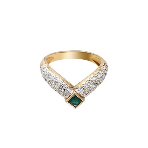 Ring Rhombus Emerald