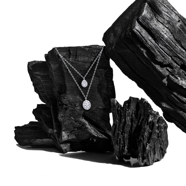 Necklace Double Diamond Pendant