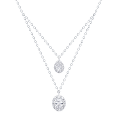 Necklace Double Diamond Pendant