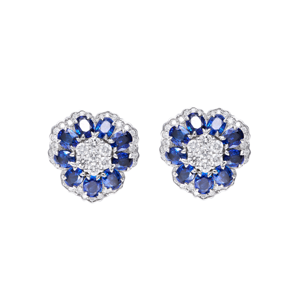 Earrings Oval Blue Sapphire