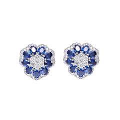 Earrings Oval Blue Sapphire