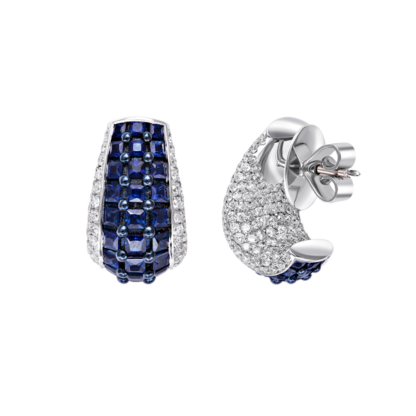 Earrings Princess Blue Sapphire