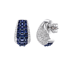 Earrings Princess Blue Sapphire