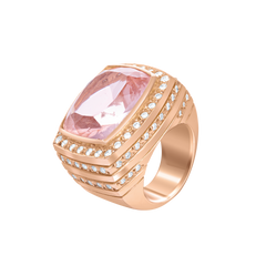 Ring Pink Topaz and Diamonds