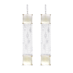 Earrings Lemon Quartz with diamonds