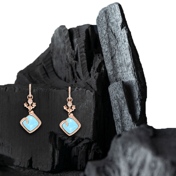 Earrings Turquoise And Diamonds