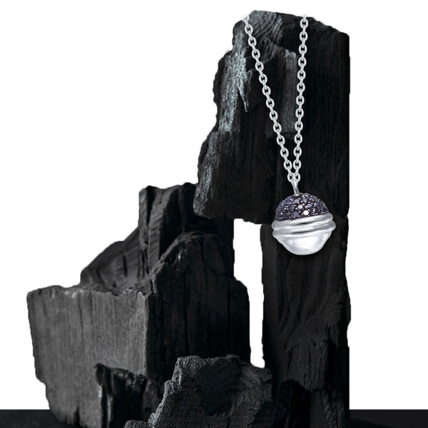 Necklace Circle Shape Black Diamonds