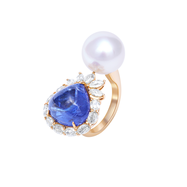 Ring Tanzanite And Sea Pearl