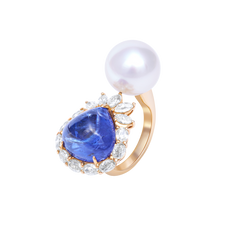 Ring Tanzanite And Sea Pearl