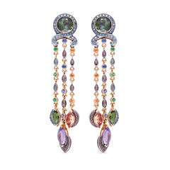 Earring  Sapphire With Diamonds