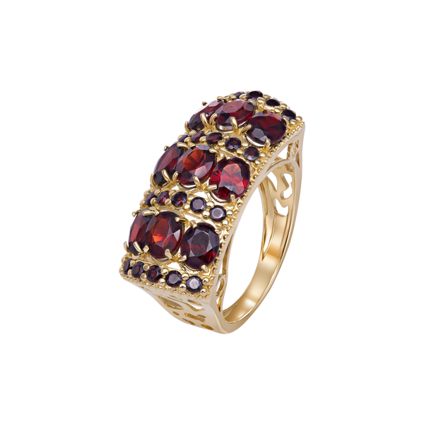 Ring Garnet Yellow Gold