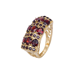 Ring Garnet Yellow Gold