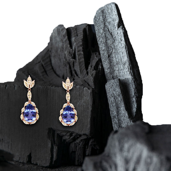 Earring Pear Tanzanite