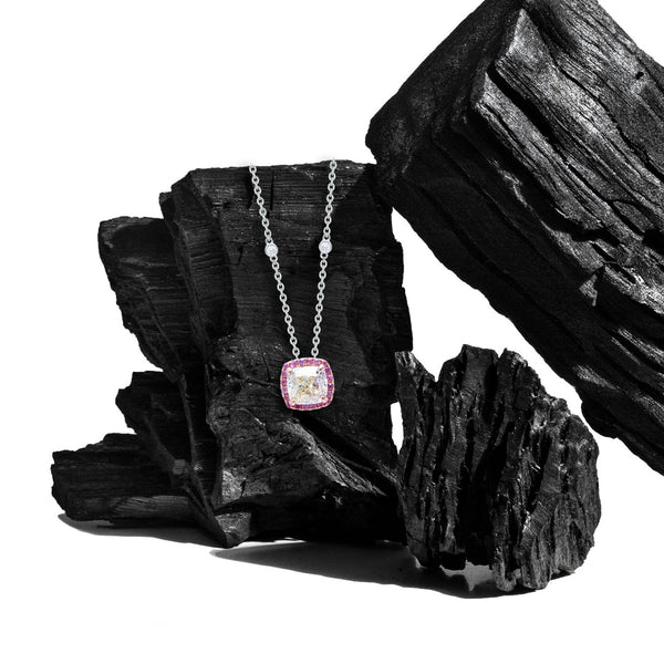 Necklace Diamond And Pink Sapphire