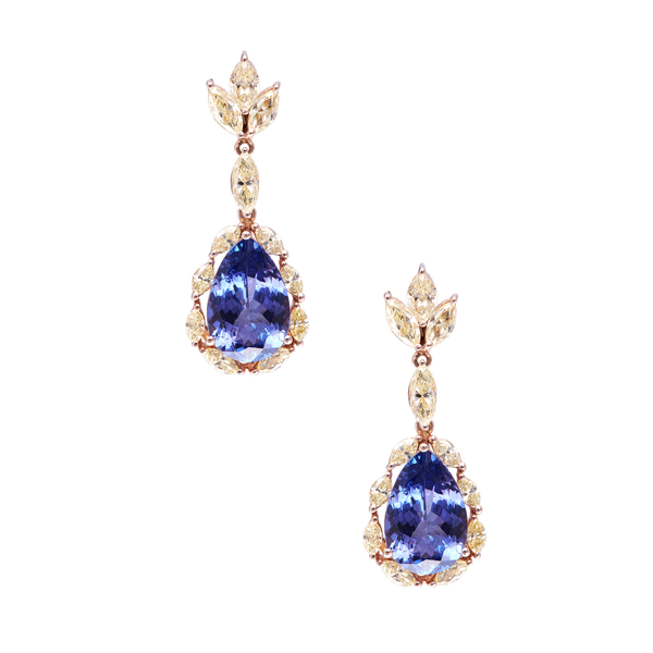 Earring Pear Tanzanite