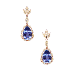Earring Pear Tanzanite