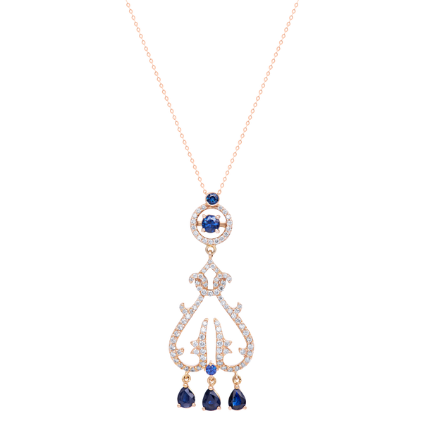 Necklace Blue Sapphire And Diamonds
