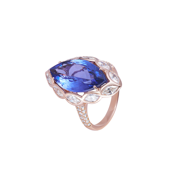 Ring Tanzanite and Diamonds