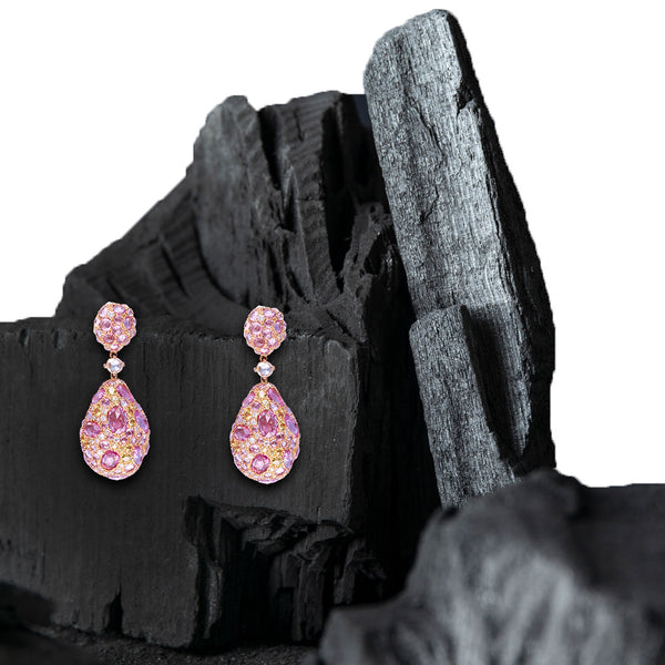 Earring Pink And Yellow Sapphire