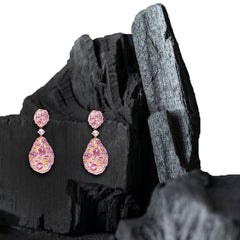 Earring Pink And Yellow Sapphire