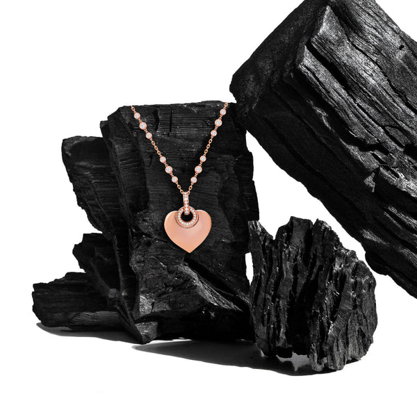 Pendant Heart Rose Gold And Diamonds