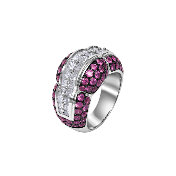 Ring Pink Sapphire and Diamonds