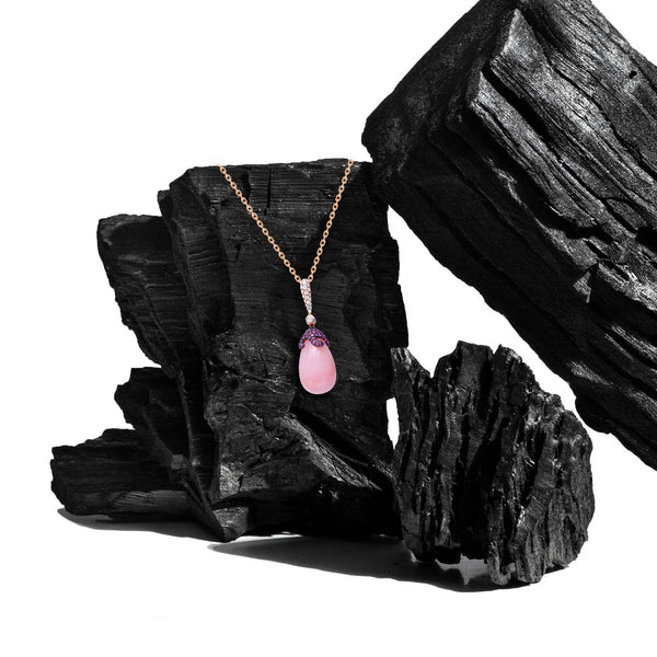 Pendant Drop Shape Pink Opal