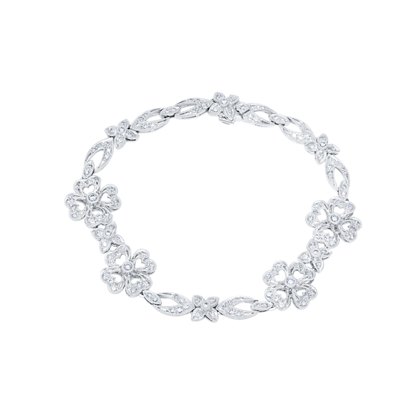 Bracelet Flower White Gold