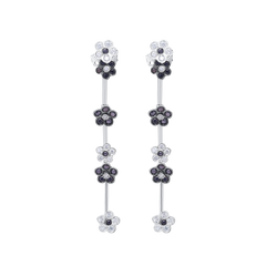 Earrings Shape Flower Black And White