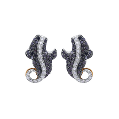 Earrings Leaf Style with Diamonds
