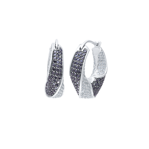 Earrings White and Black Diamonds