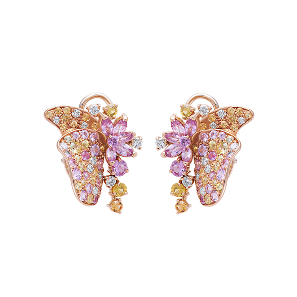 Earrings Shape Butterfly Sapphire