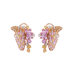 Earrings Shape Butterfly Sapphire