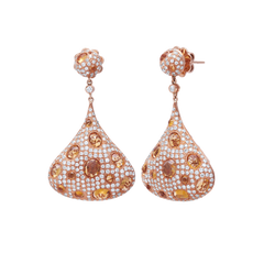 Earrings Diamonds And Citrine