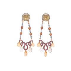 Earrings Scapolite And Citrine