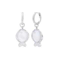 Earrings Light Blue Mother Of Pearl