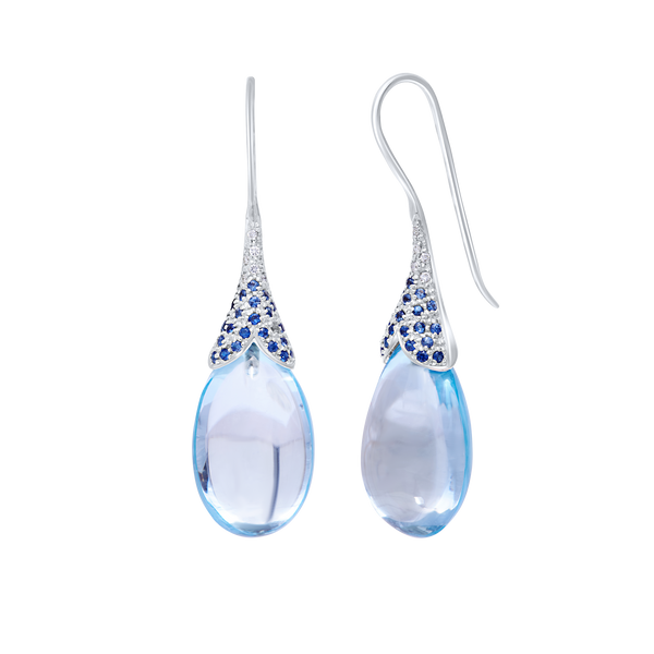 Earrings Blue Topaz and Sapphire