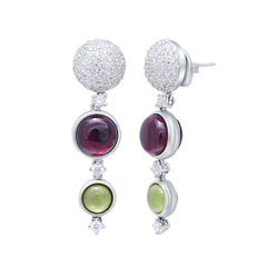 Earrings Rhodolite And Peridot