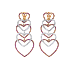 Earrings Shape Heart Ruby