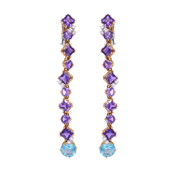 Earrings Amethyst And Topaz