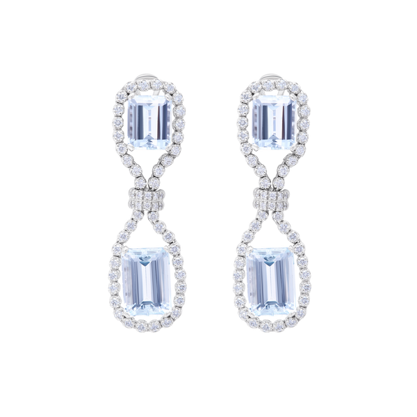 Earrings Aquamarine And Diamonds