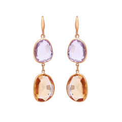 Earrings Amethyst And Citrine