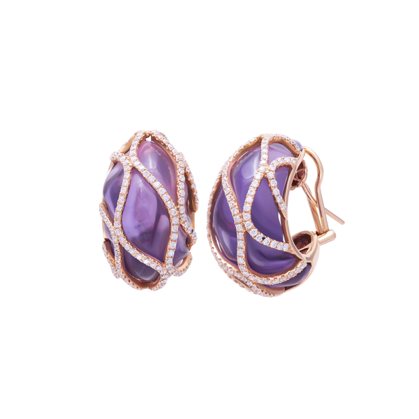 Earring Pink Gold Amethyst
