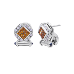 Earrings Blue And Yellow Sapphire