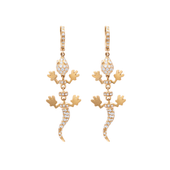 Earrings Shape Lizard And Diamonds