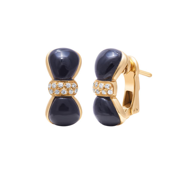 Earrings Onyx With Diamonds