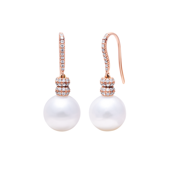 Earrings Pearl With Fancy Diamonds